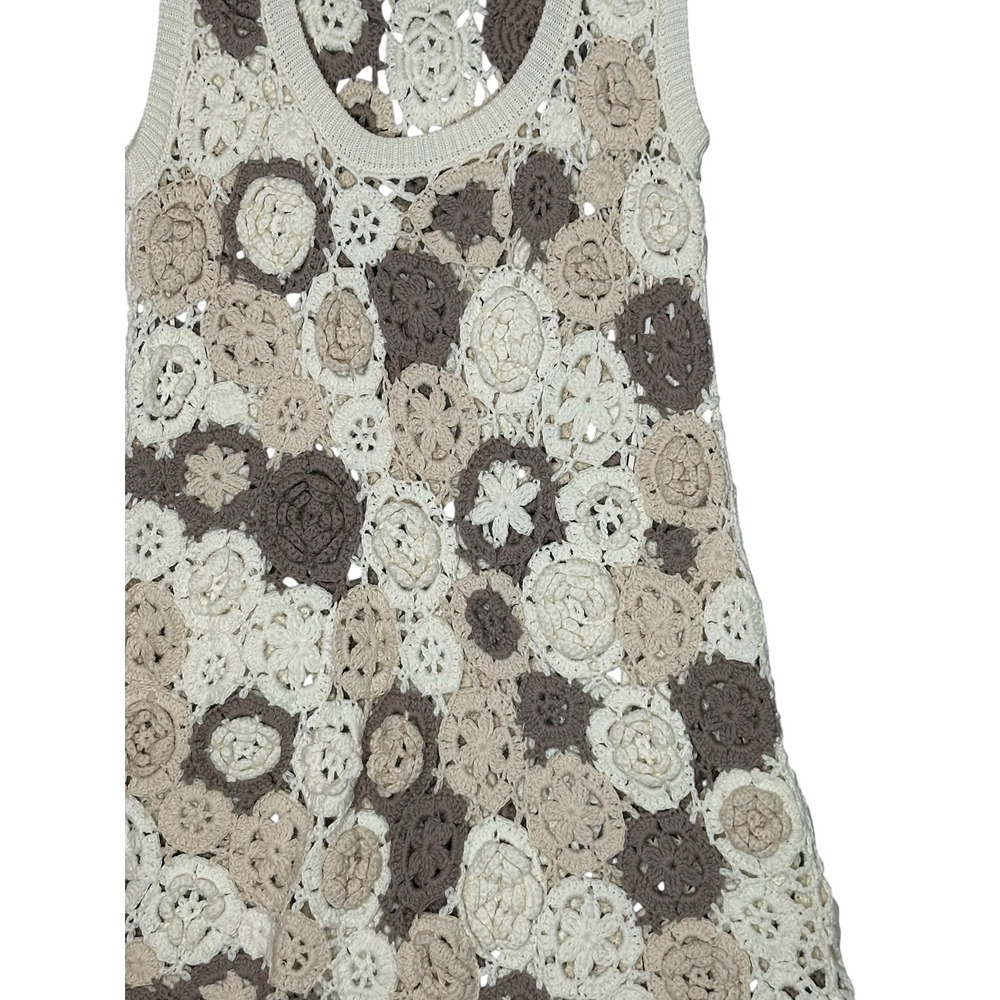 Zara Women Limited Edition Floral Crochet  Mini Dress Small Boho Festival Hippie - Picture 2 of 11